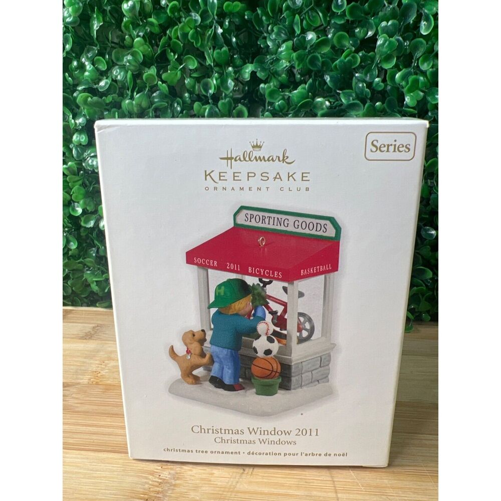 2011 Hallmark Keepsake Club Window Sporting Goods Ornament 9th Christmas Series